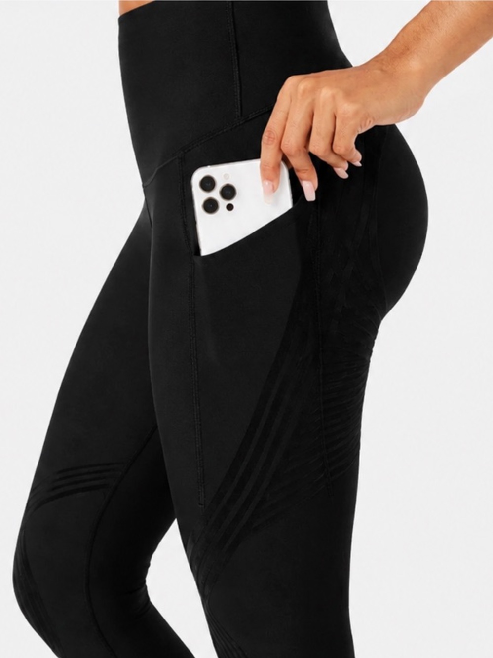 Fanka Body Sculpt Side Pockets full Length Compression Leggings Black Large